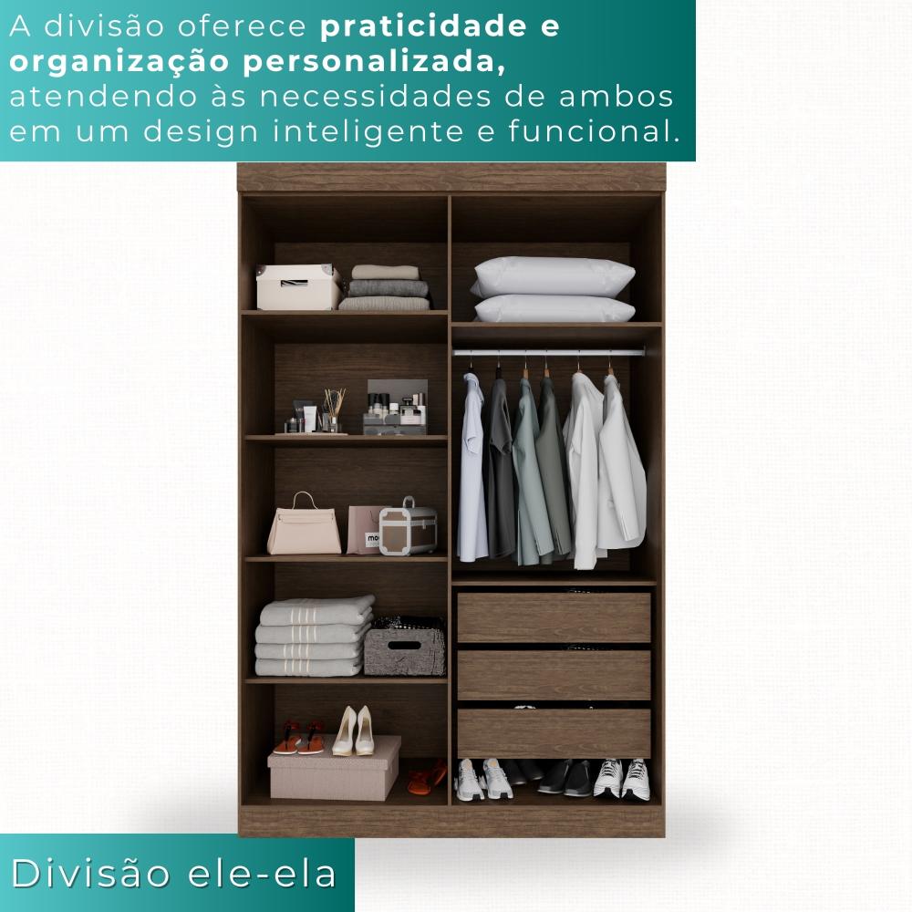 Guarda-roupa Solteiro 4 Portas 3 Gavetas Espanha - Mais Móveis  New Canion