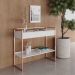 Aparador Bancada Buffet Industrial - Branco/Cobre