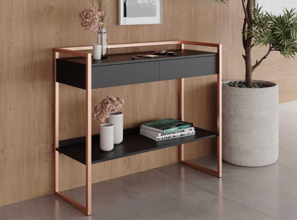Aparador Bancada Buffet Industrial - Preto/Cobre