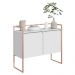 Aparador Buffet 2 Portas Industrial Roma - Branco Cobre
