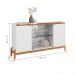 Aparador Buffet Com Vidro 2 Portas Roma Branco Cedro