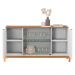Aparador Buffet Com Vidro 2 Portas Roma Branco Cedro