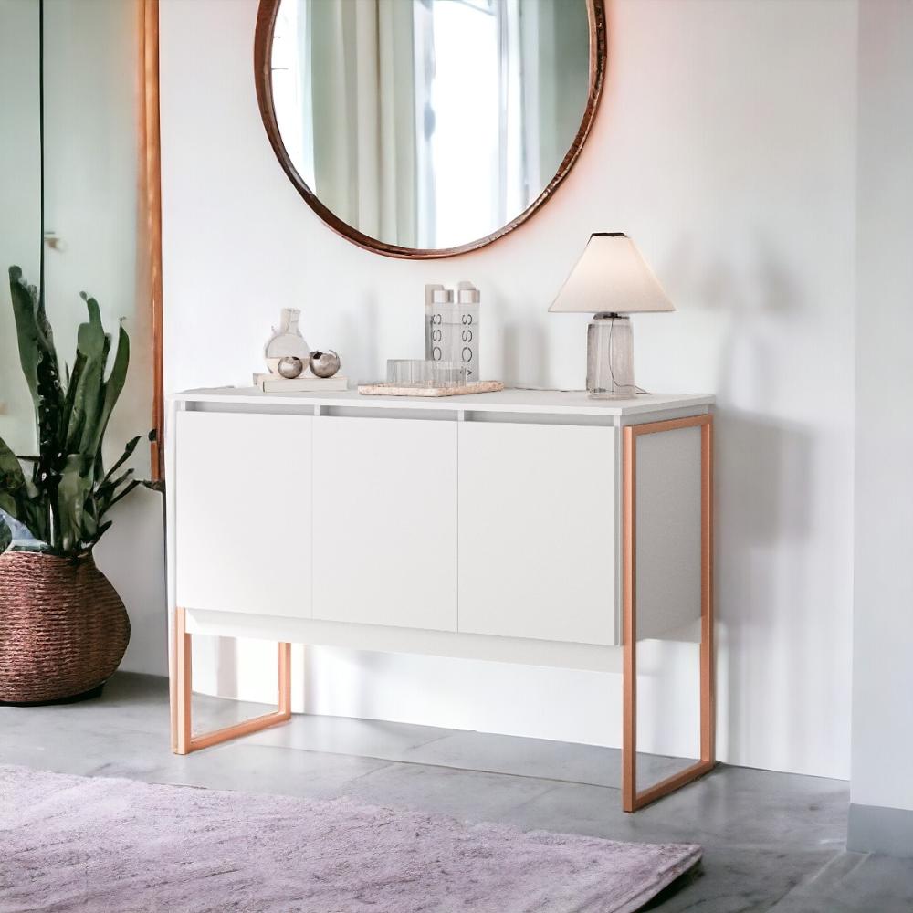 Aparador Buffet com 3 Portas Bari Branco Cobre