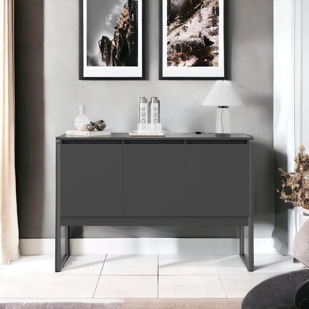 Aparador Buffet com 3 Portas Bari Preto Onix