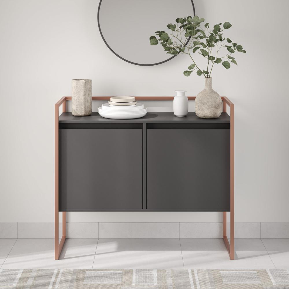 Aparador Buffet para Sala Portugal Preto Cobre