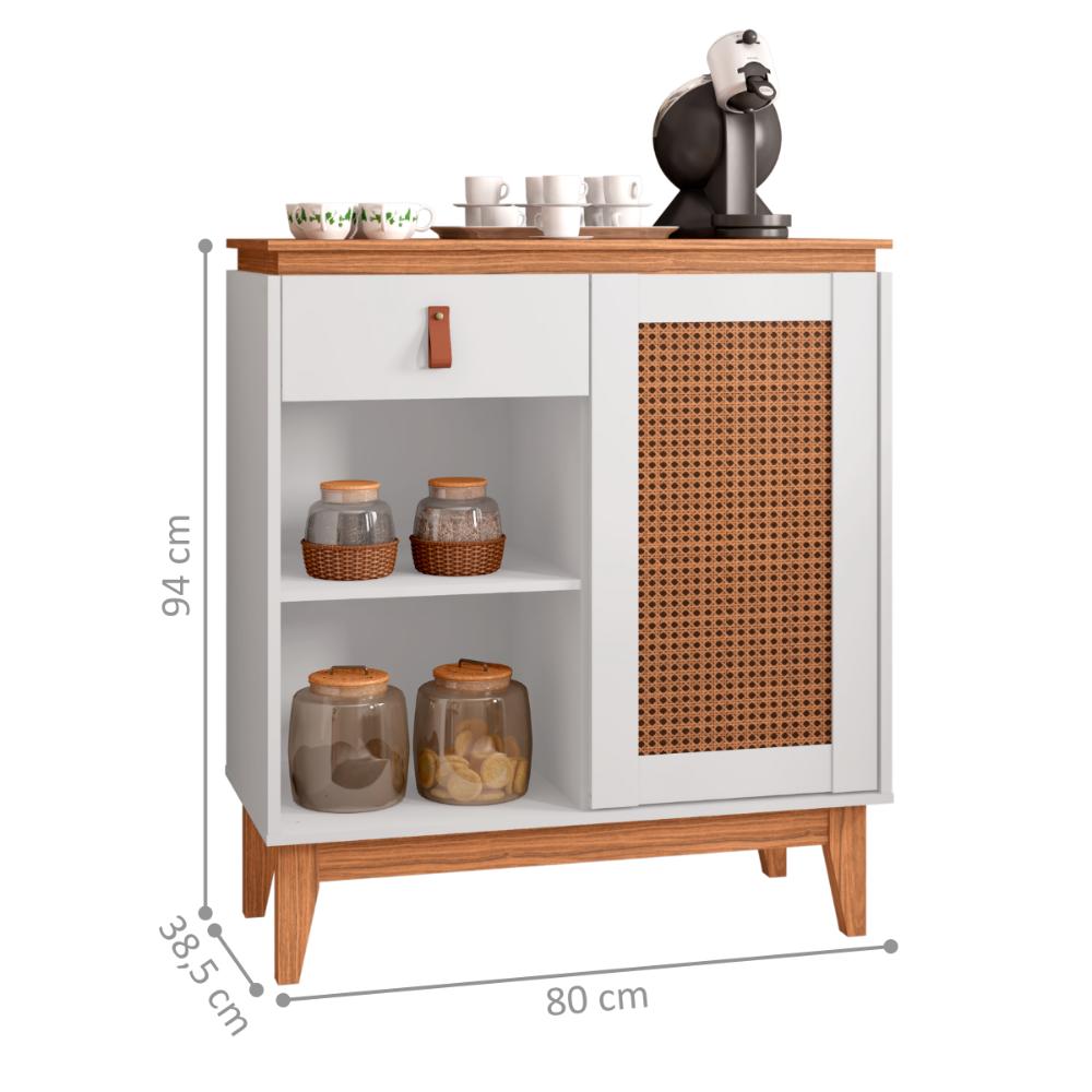 Aparador Café 1 Gaveta Vietnã Branco Noce