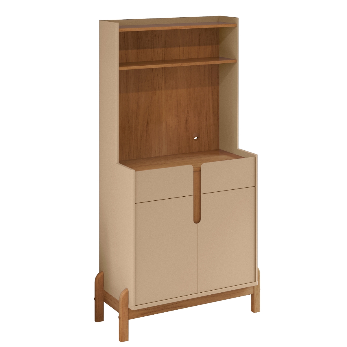 Aparador Café 2 Portas e 2 Gavetas Durbin Off White Cedro