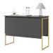 Aparador Dourado 3 Portas Preto Dourado  