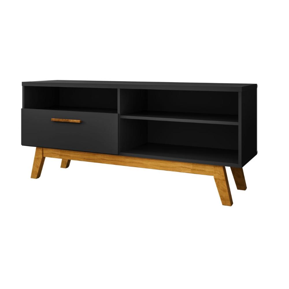 Aparador Para Tv com Portas London Preto Fosco