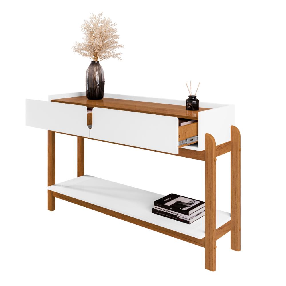 Aparador Retrô com 2 Gavetas Harman Branco Cedro