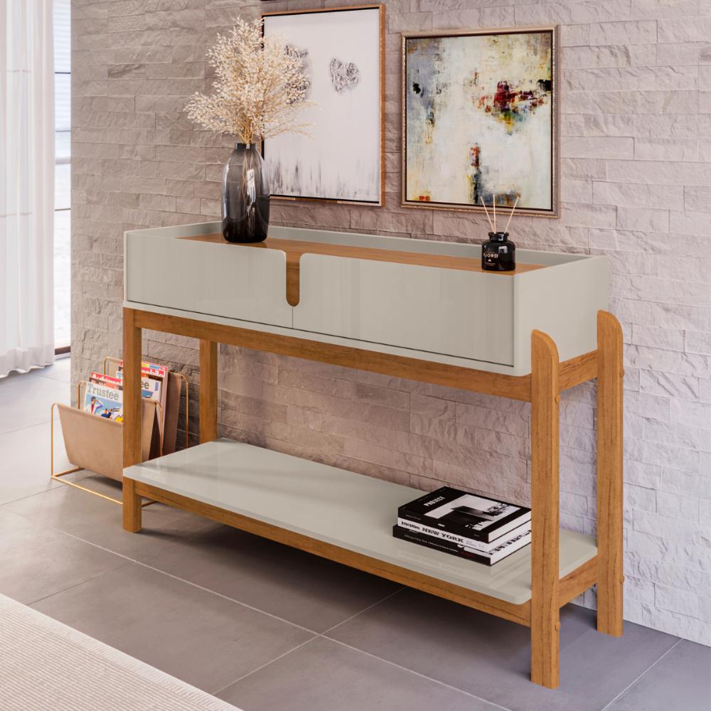 Aparador Retrô com 2 Gavetas Harman Off White Cedro