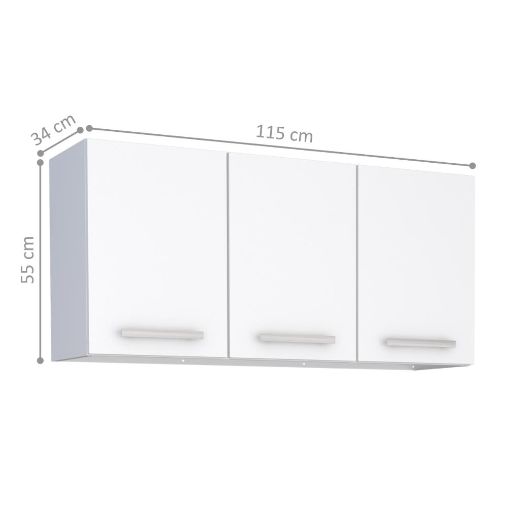 Armário Aéreo 3 Portas Ipixuna Branco