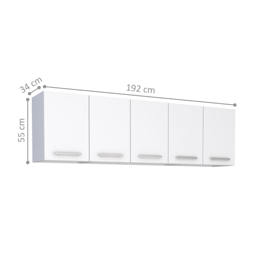 Armário Aéreo 5 Portas Ipixuna Branco