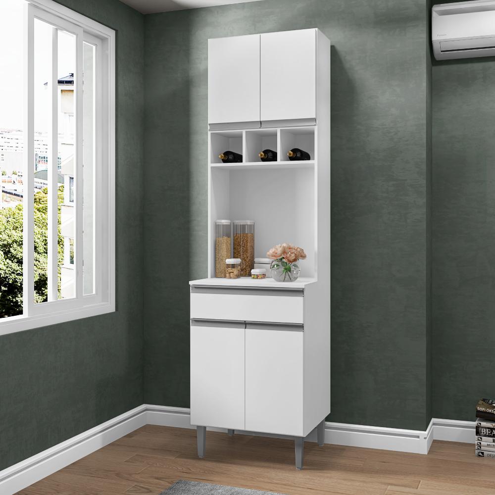Armário de Cozinha 4 Portas Catanzaro Branco