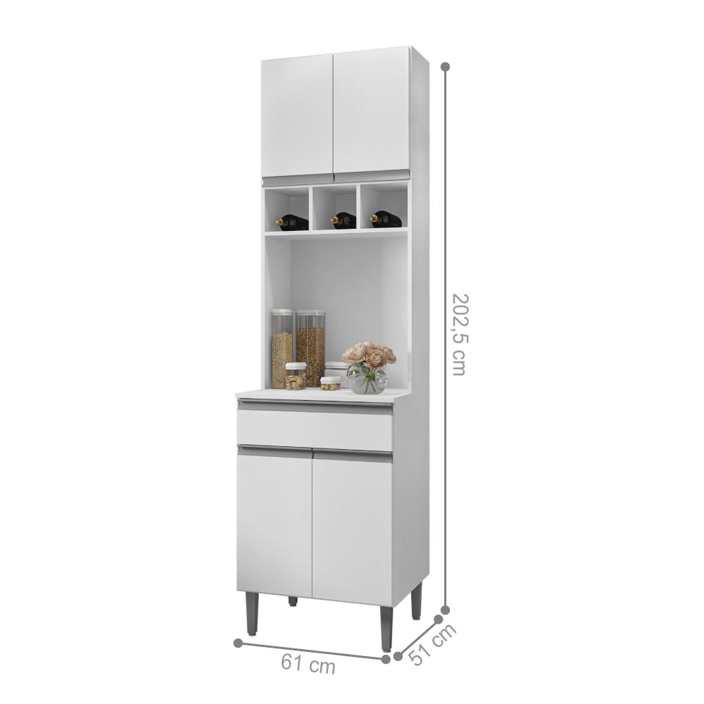 Armário de Cozinha 4 Portas Catanzaro Branco