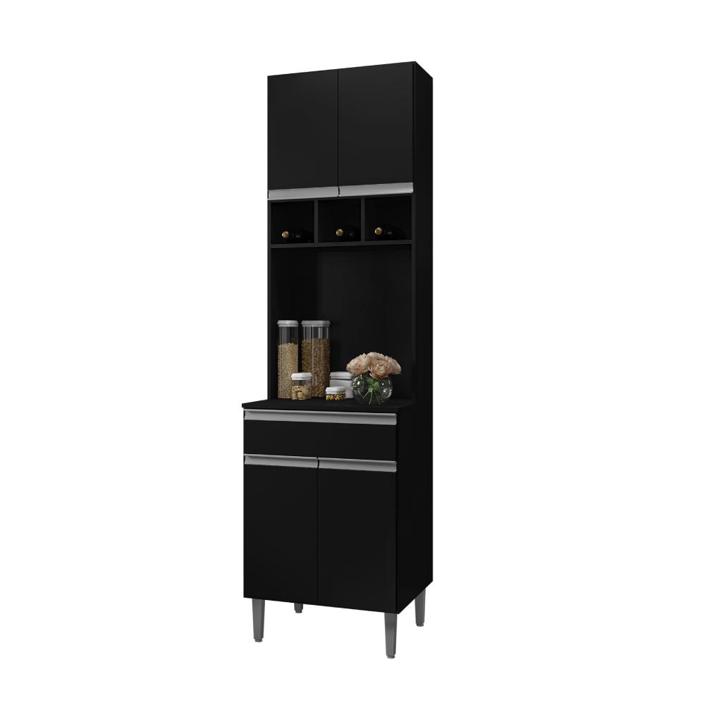Armário de Cozinha 4 Portas Catanzaro Preto