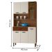 Armário de Cozinha com 6 Portas Roma Ripado Off White