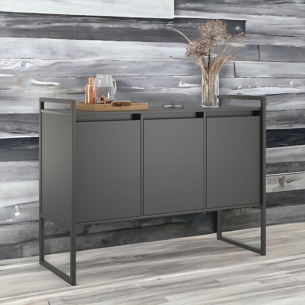 Armario Industrial 3 Portas Balso Conjunto 2 Peças - Preto