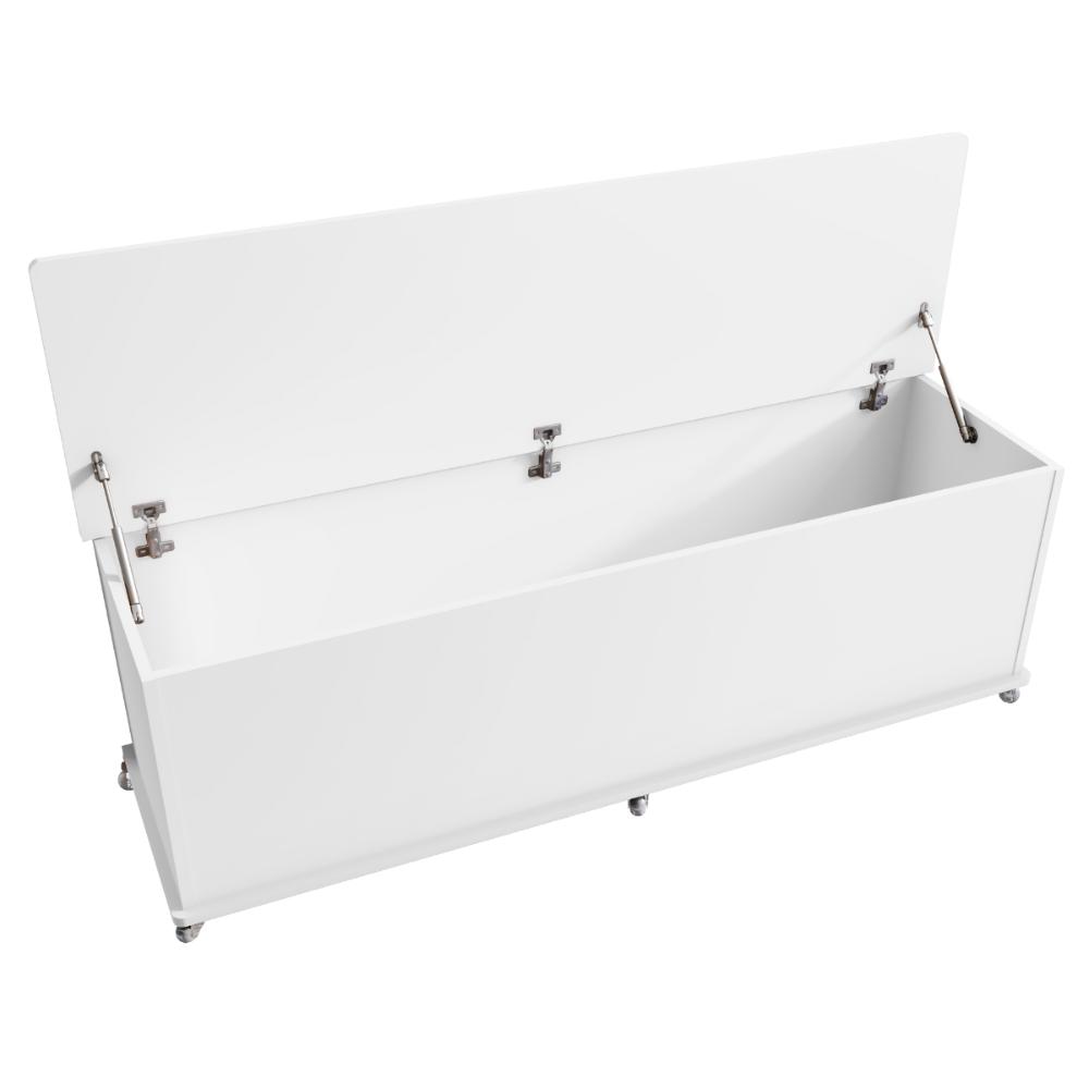 Baú com Rodízios para Quarto Altair Branco