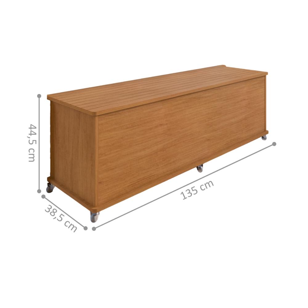 Baú com Rodízios para Quarto Altair Cedro