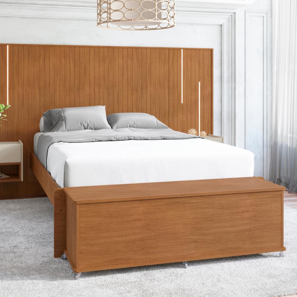 Baú com Rodízios para Quarto Altair Cedro