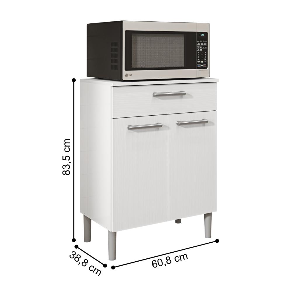 Balcão para Microondas de Cozinha Granada Branco
