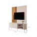 Bancada Para TV 58 Polegadas Boreal Off White Dourado