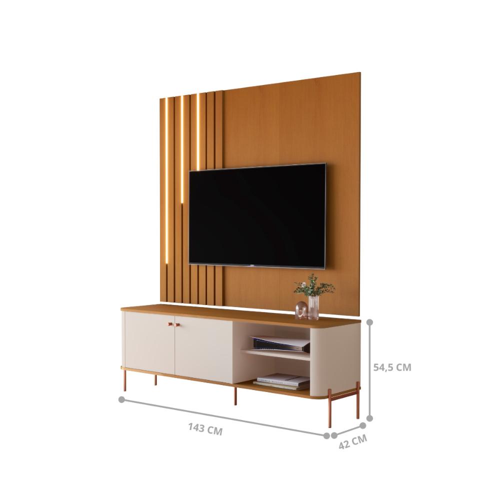 Bancada Para TV 58 Polegadas Boreal Off White Nature Bronze