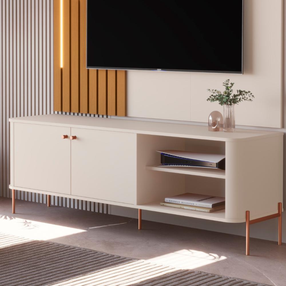 Bancada Para TV 58 Polegadas Sven Off White Bronze