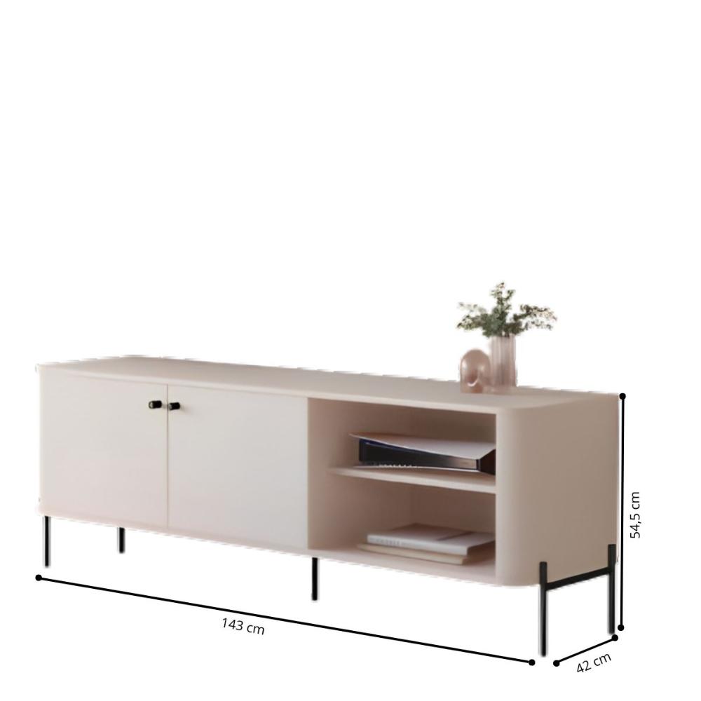 Bancada Para TV 58 Polegadas Sven Off White Preto