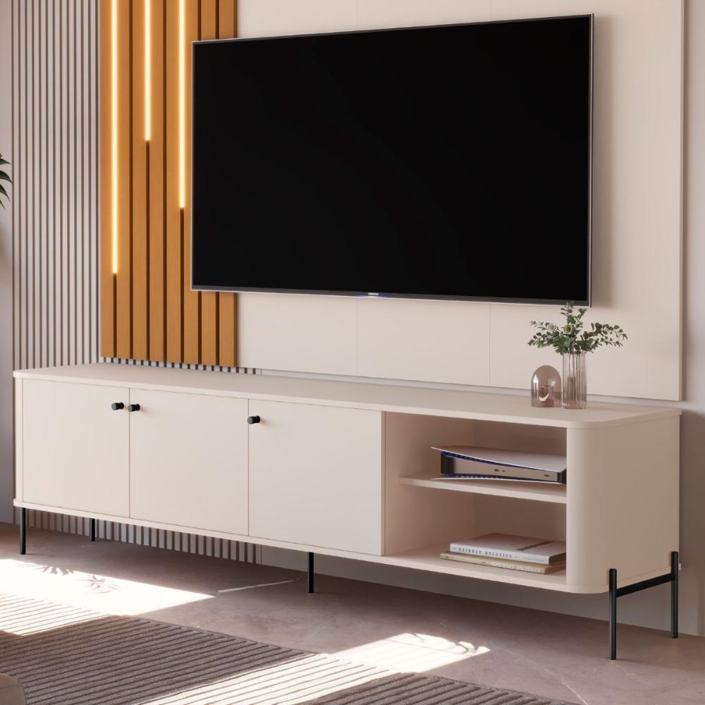 Bancada Para TV 70 Polegadas Boreal Off White Bronze