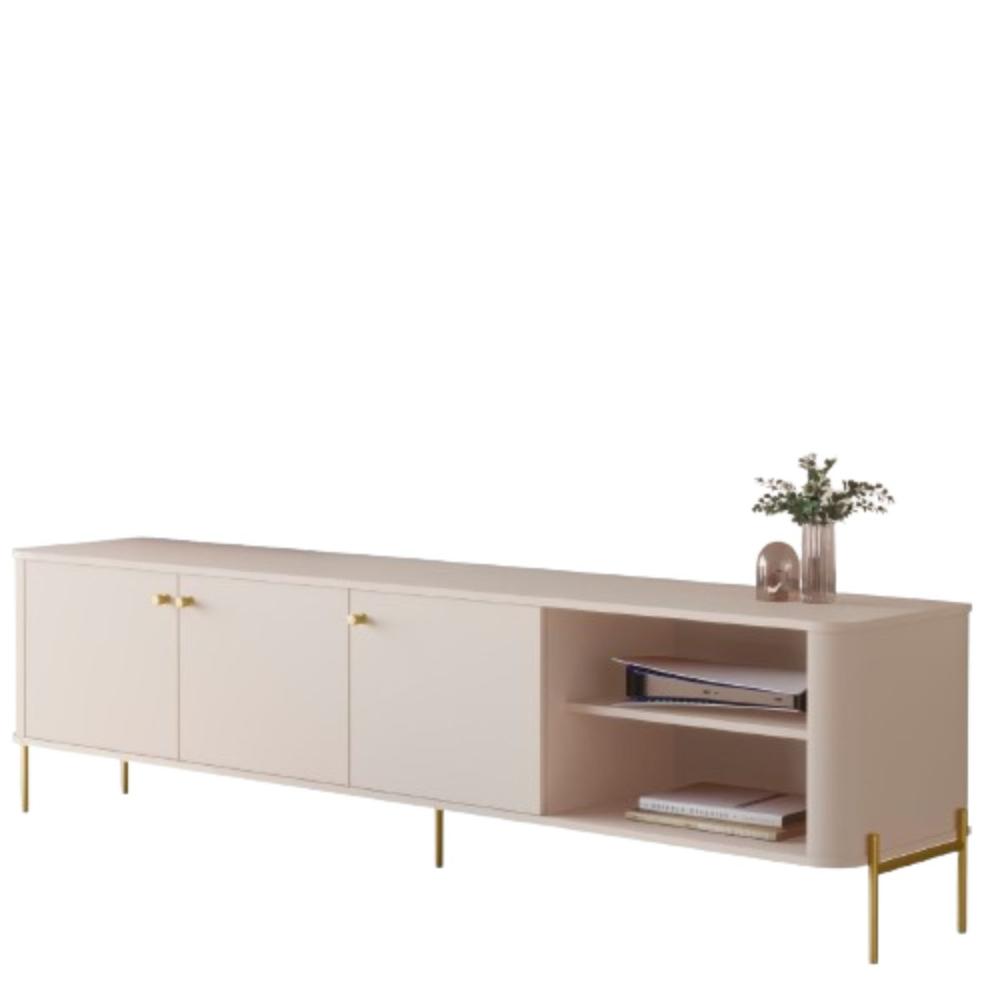 Bancada Para TV 70 Polegadas Sven Off White Dourado