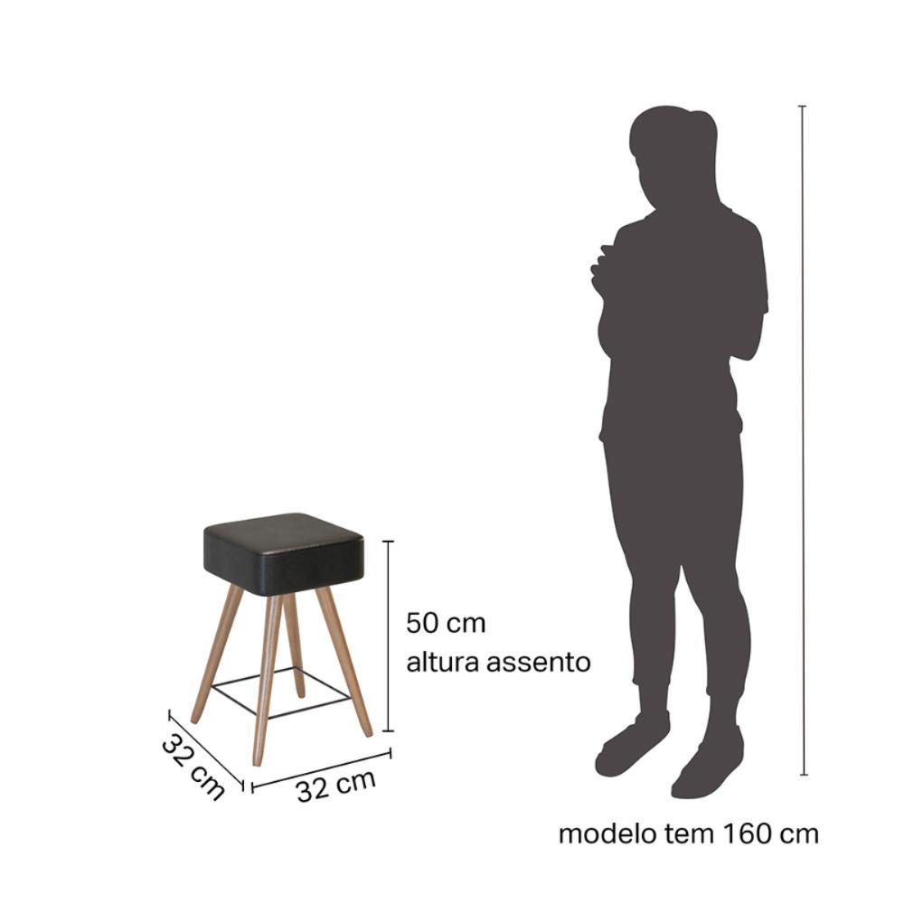 Banco Aço Banqueta Lazio Preto