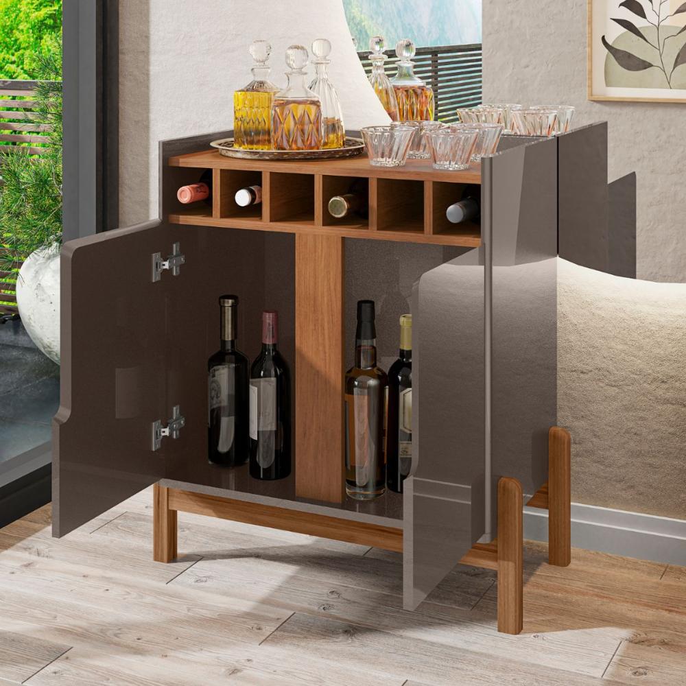 Bar com Adega e 2 Portas Weston Pérola Cedro