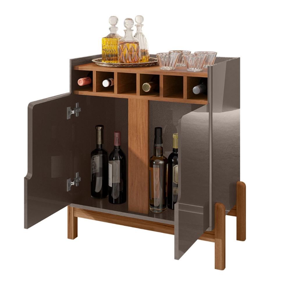 Bar com Adega e 2 Portas Weston Pérola Cedro