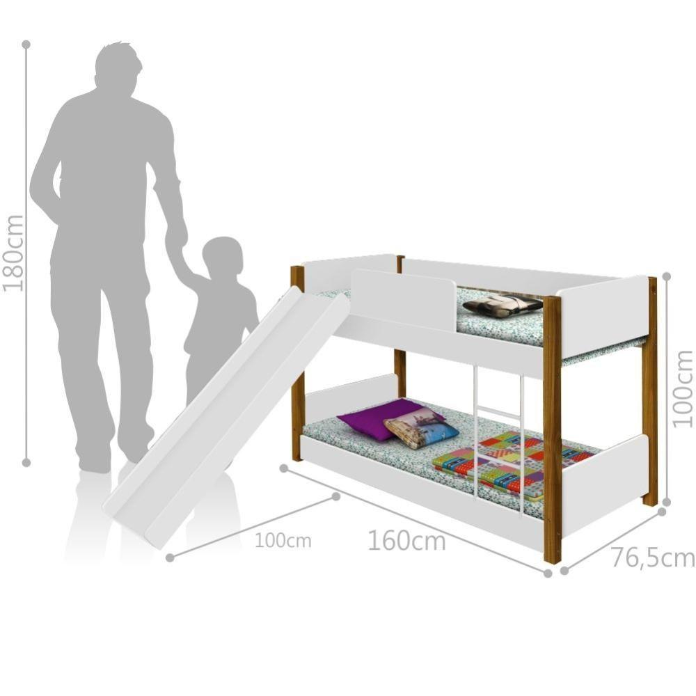 Beliche com Escorregador Montessori Magica Lia Branco Mel