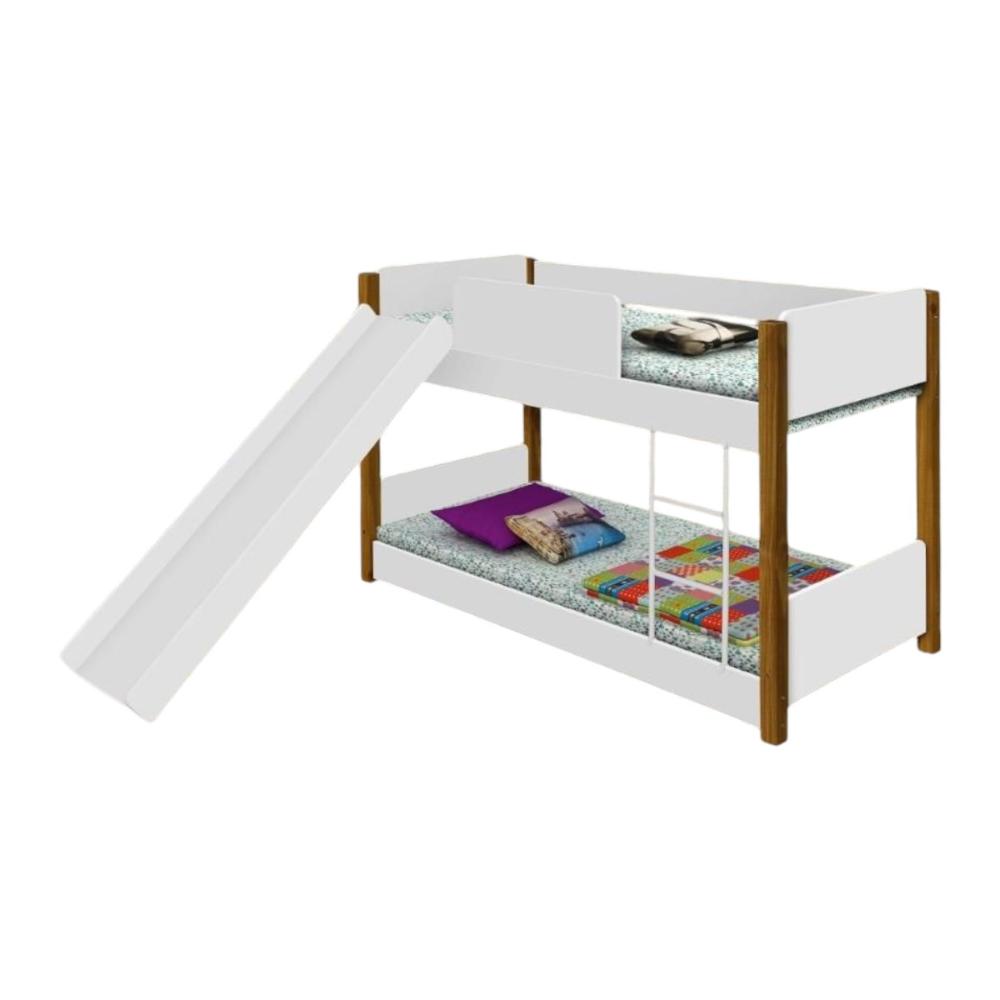 Beliche com Escorregador Montessori Magica Lia Branco Mel