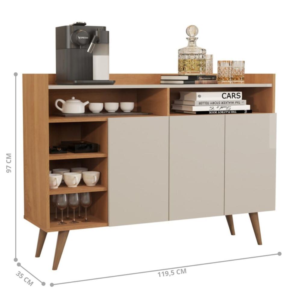 Buffet 3 Portas Gomez Nature/Off White 