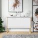 Buffet Aparador com 3 Portas Miami Branco Dourado