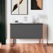 Buffet Aparador com 3 Portas Miami Preto Cobre 