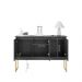 Buffet Aparador com 3 Portas Miami Preto Dourado