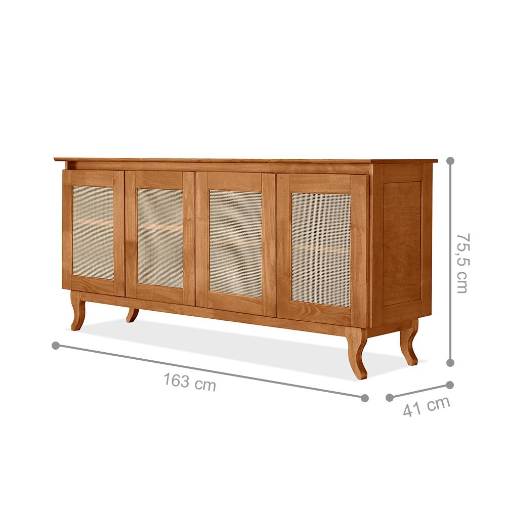 Buffet Aparador para Sala de Estar 4 Portas com Tela