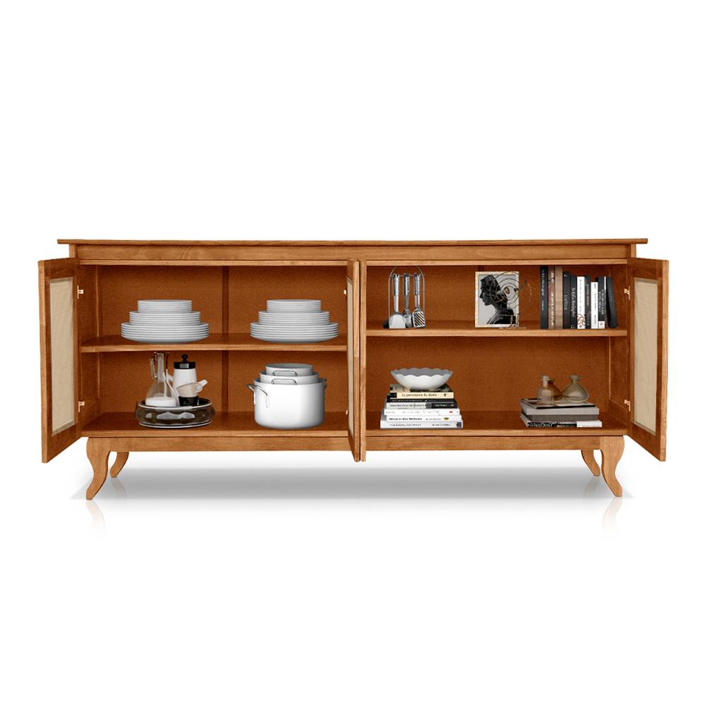 Buffet Aparador para Sala de Estar 4 Portas com Tela