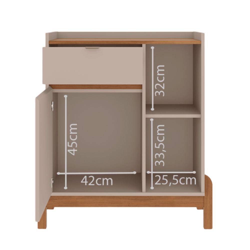 Buffet Bar 1 Porta 1 Gaveta Una Off White Cedro