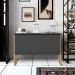 Buffet Industrial Bérgamo Preto Dourado