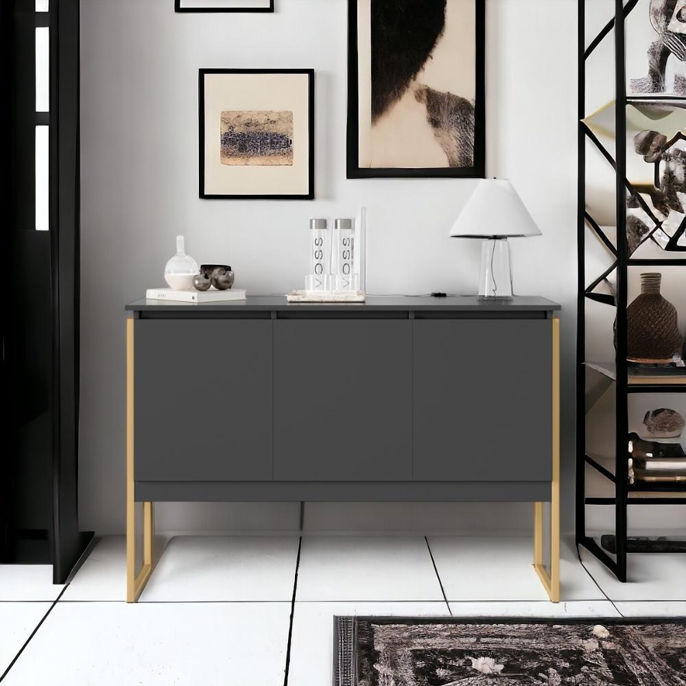 Buffet Industrial Bérgamo Preto Dourado