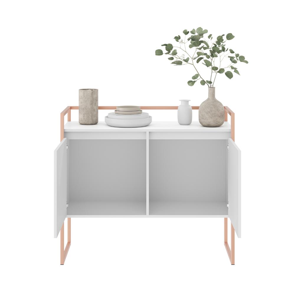 Buffet Junior Industrial 2 Portas Industrial Preto - Branco/Cobre