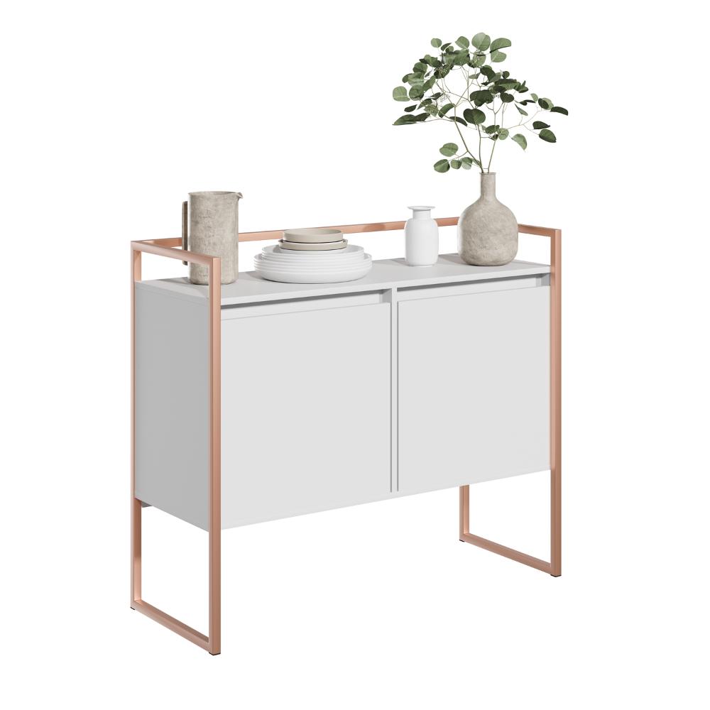Buffet Junior Industrial 2 Portas Industrial Preto - Branco/Cobre