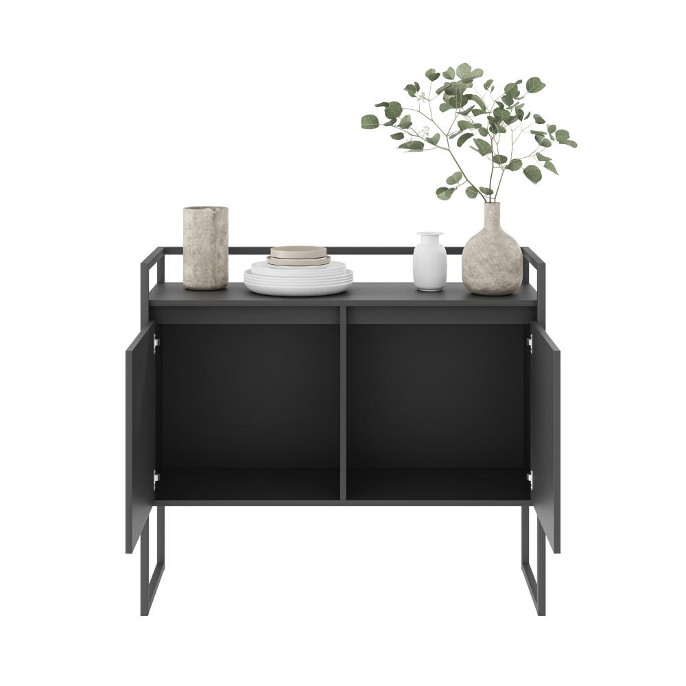 Buffet Junior Industrial 2 Portas Industrial Preto - Preto