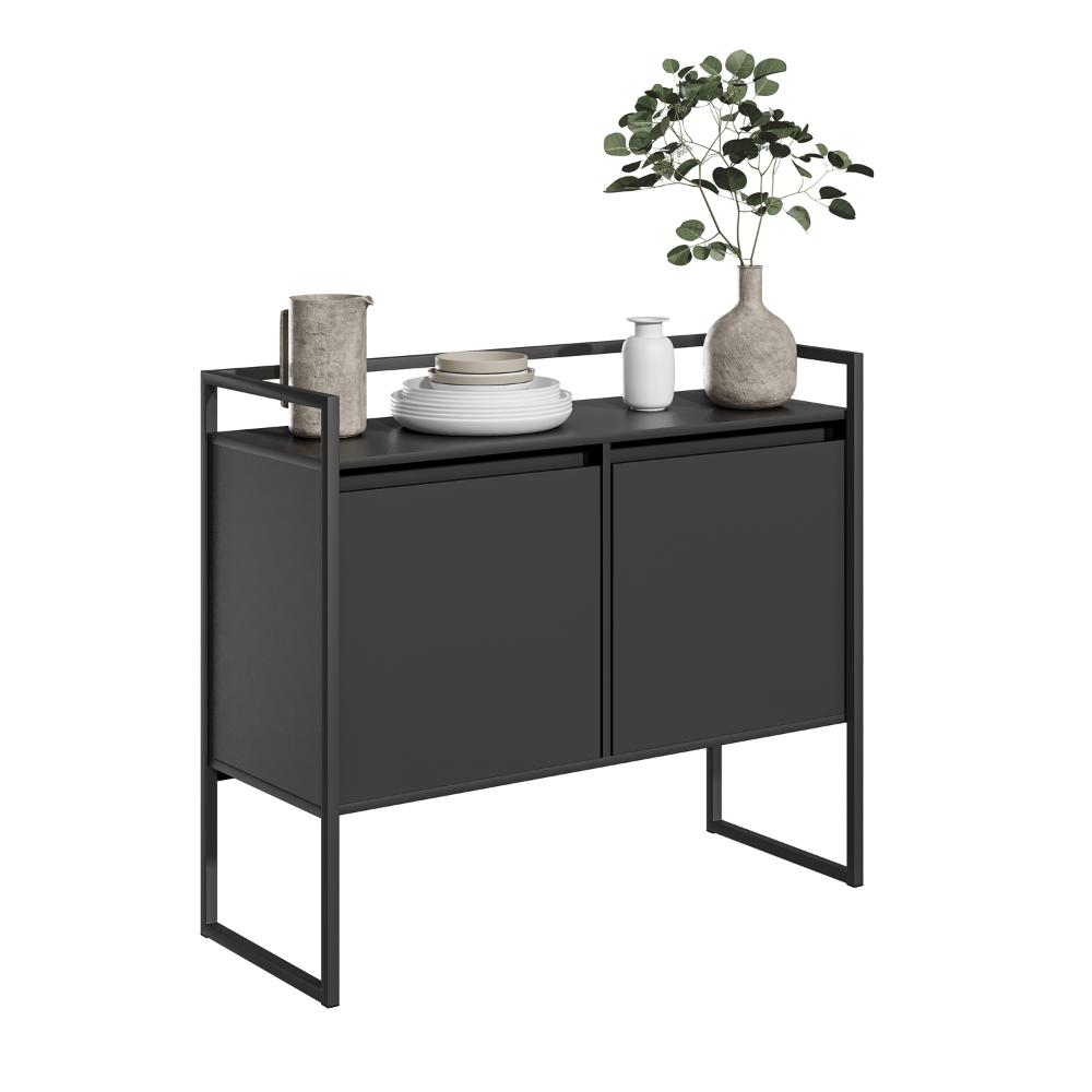 Buffet Junior Industrial 2 Portas Industrial Preto - Preto
